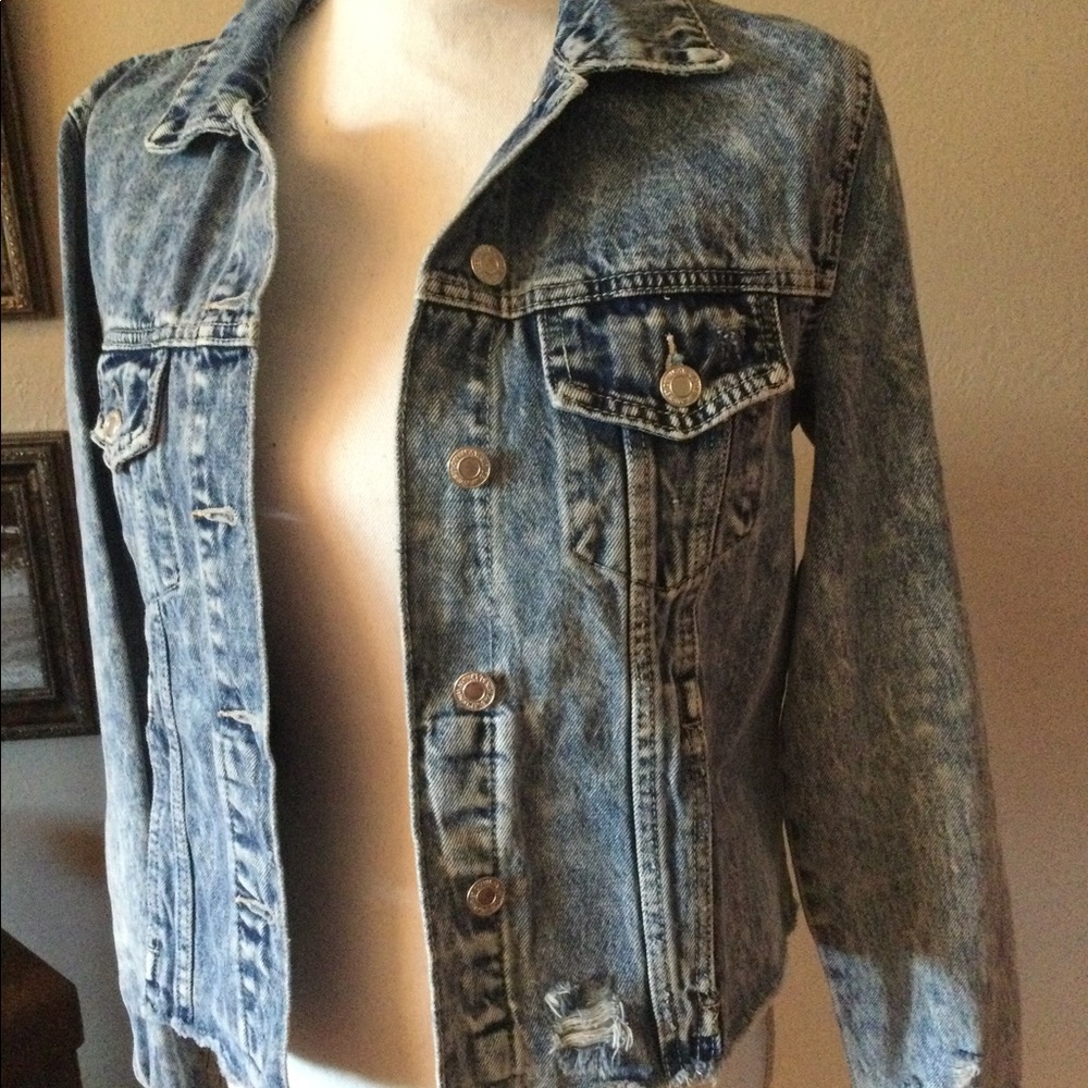 Vervet oversized crop denim jacket XS